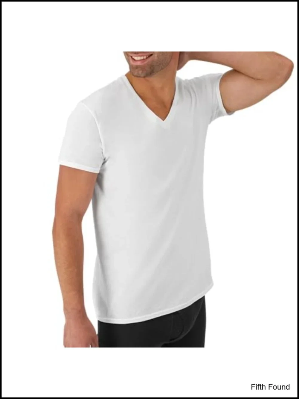 Men's V-Neck Cotton Undershirts 6-Pack Moisture-Wicking Breathable Tees